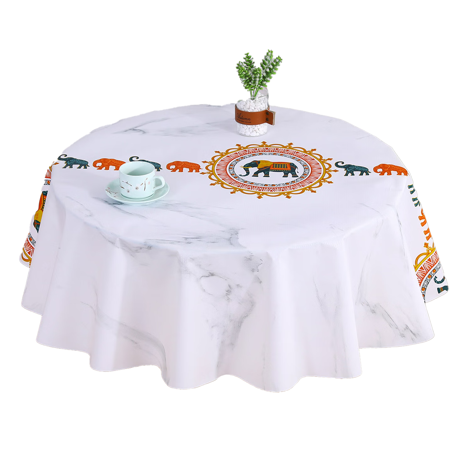 Jingxun Round Waterproof And Oil-Proof Tablecloth, Simple Style Washable Table Mat, Coffee Table Pad, 180*180cm