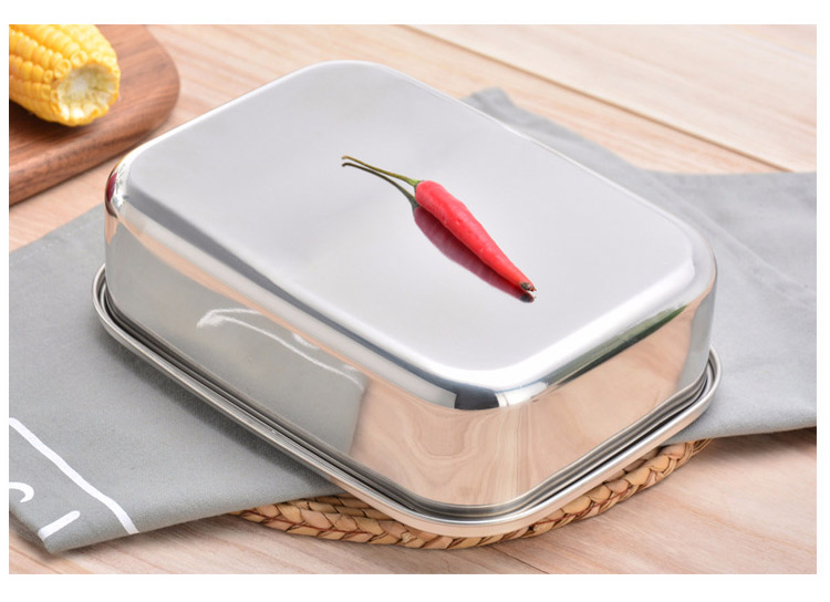 Quanshi 304 Stainless Steel Lunch Box with Lid, Fast Food Container, Office Worker Bento Box, Cafeteria Meal Box, No Dividers, 1200ml 14