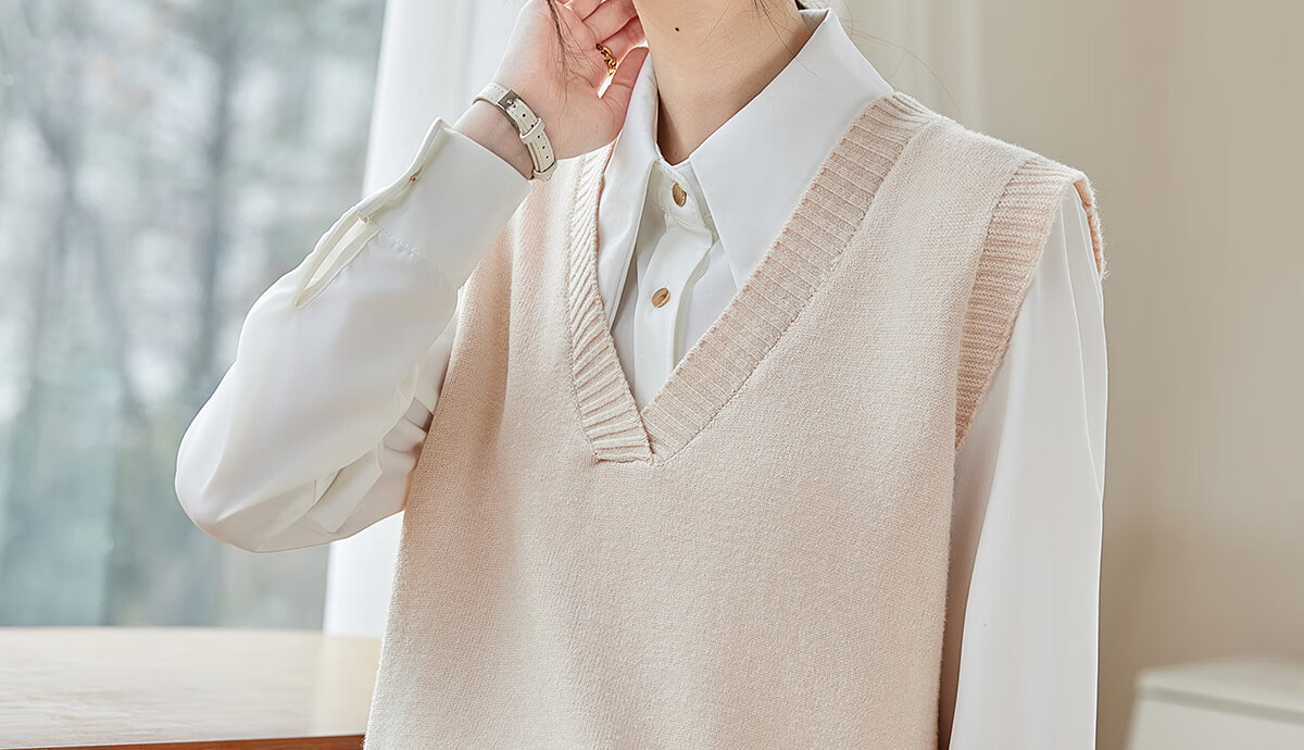 PinCai Knitted Vest for Women, V-Neck Sweater, Sleeveless Cardigan, Loose-Fitting Top P137Z5837 9