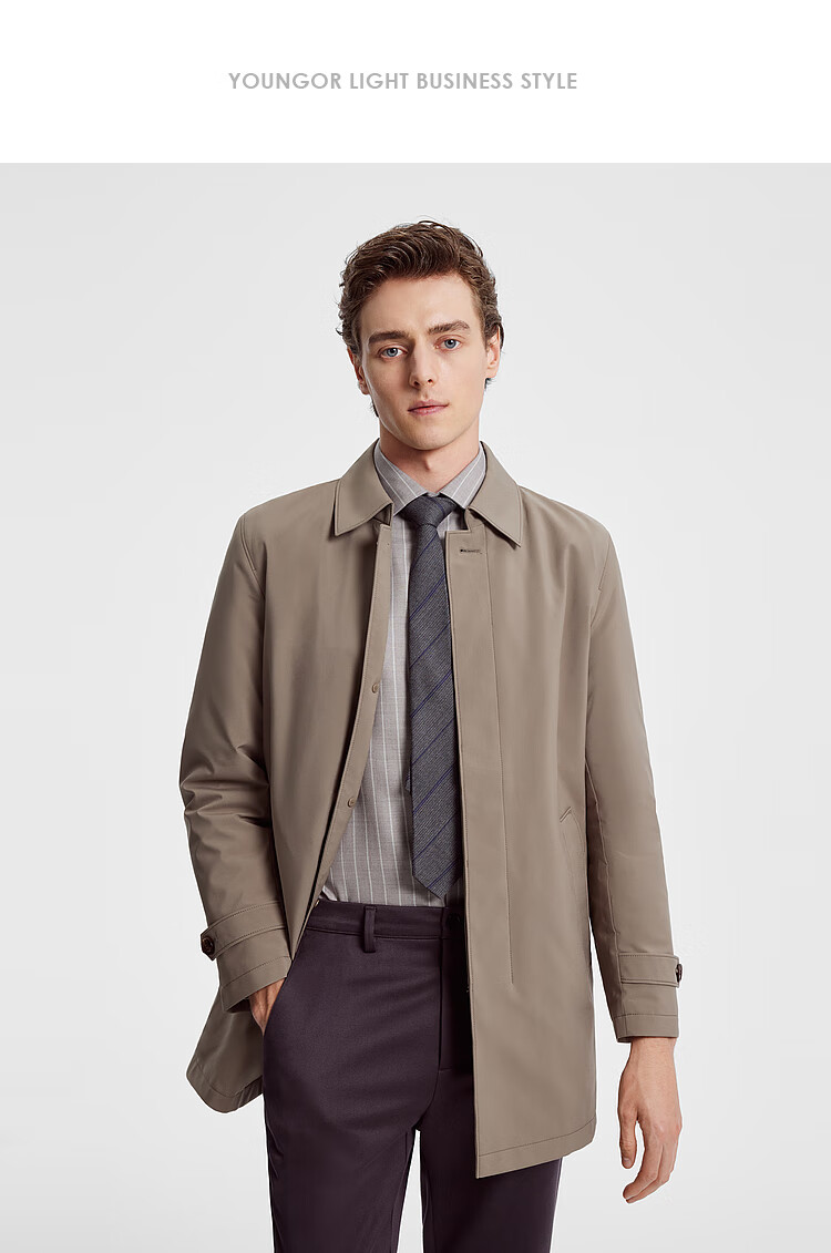 YOUNGOR [Detachable Goose Down Inner Liner Windbreaker] Autumn And Winter Executive Coat, Navy Blue (New), XL (180/100A) 8