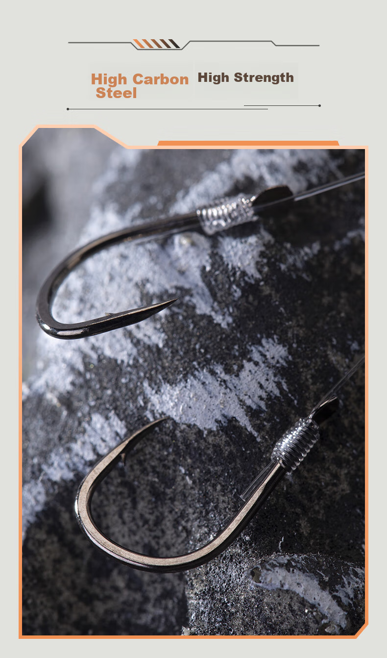 Minjianyiren Fishing Hooks with Pre-Tied Lines, Double Hooks, Anti-Tangle, Barbed Hooks Set for Carp And Wild Fishing in Lakes And Reservoirs 4
