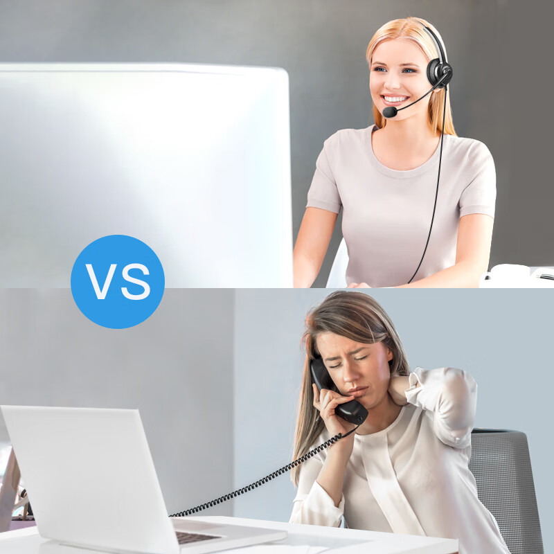 EJTON Upgraded Single-Ear Call Center Headset Y300D USB Interface Over-Ear Headphones Noise-Cancelling Business Headset with Volume and Mute Buttons Direct PC Connection
