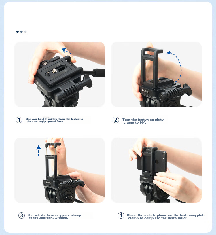 Benro T981 Portable Mirrorless DSLR Camera Grip, Vertical Shooting 3D Gimbal, Video Interview Live Streaming Photography Camera Equipment, Temperature Measurement Device, Phone Clamp, Hydraulic Tripod 21