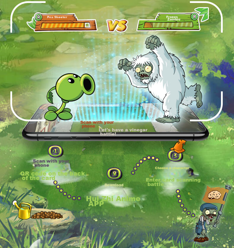Qiji Plant Vs. Zombies Card Game 2nd Edition Classic Version AR Battle Cards Limited Edition Mid-Autumn Festival National Day Children's Toy for Boys 5
