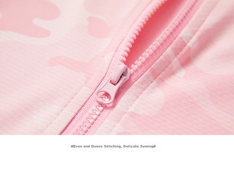 ASK JUNIOR Children's Outerwear, Lightweight Summer Jacket for Girls, Thin Skin Coat with Hood, Air Conditioning Wear, Pink, Size 150 19