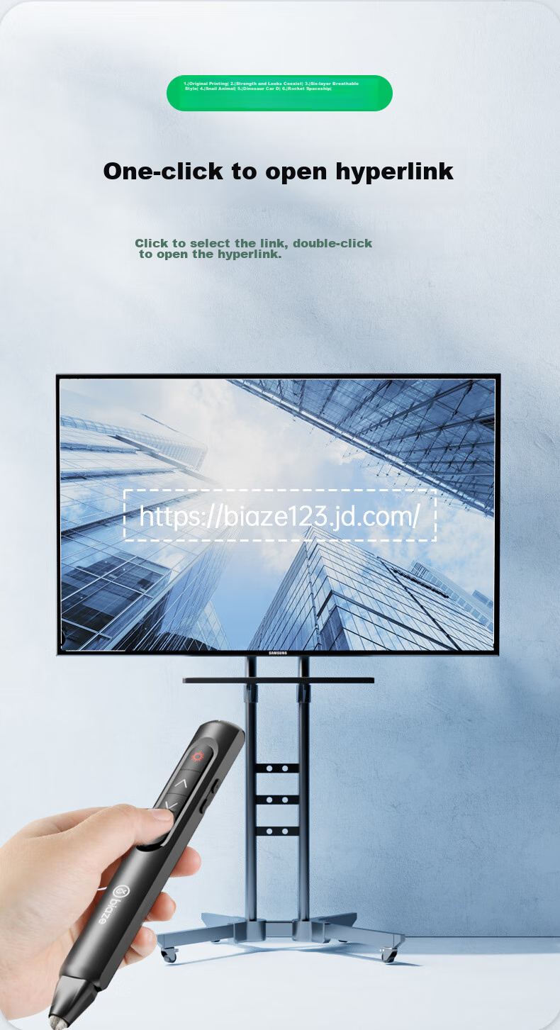 BIAZE Red Light PPT Page-Turning Pen with Touch Control And Writing Function, Laser Pointer for Teachers, Projection Remote Control Pen, Multimedia Presentation Tool, Demonstrator, AA Battery Model Suitable for Seewo Whiteboard 9