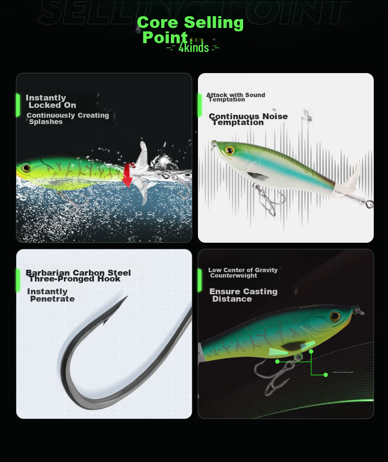 Guowangliya Water Surface Tractor Floating Pencil Lure Artificial Bait for Freshwater Bass And Snakehead Fish Bionic Imitation Bait, 11g/X01 Color 2