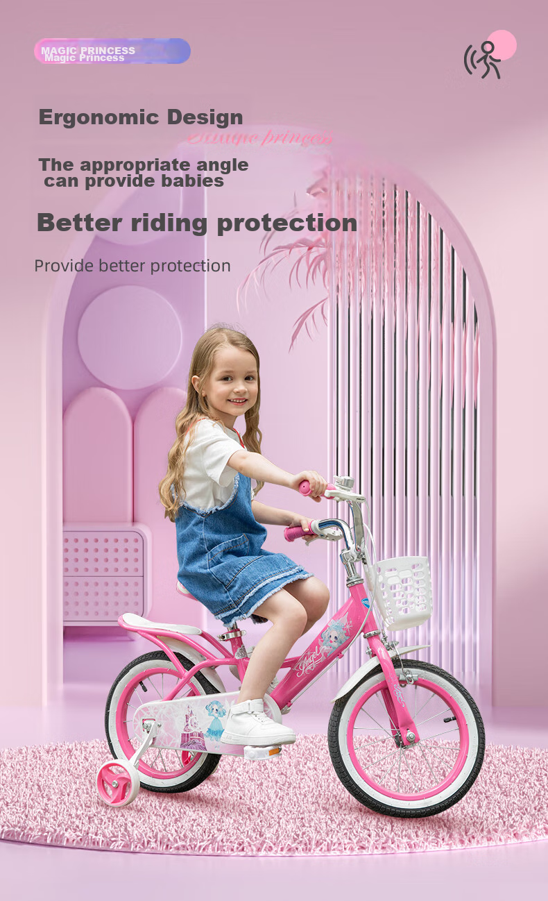 TOPRIGHT Sold by JD, Honeybird Aluminum Alloy Children's Bicycle for Girls Aged 3-8, Baby Pedal Bike, 16-Inch Pink 4