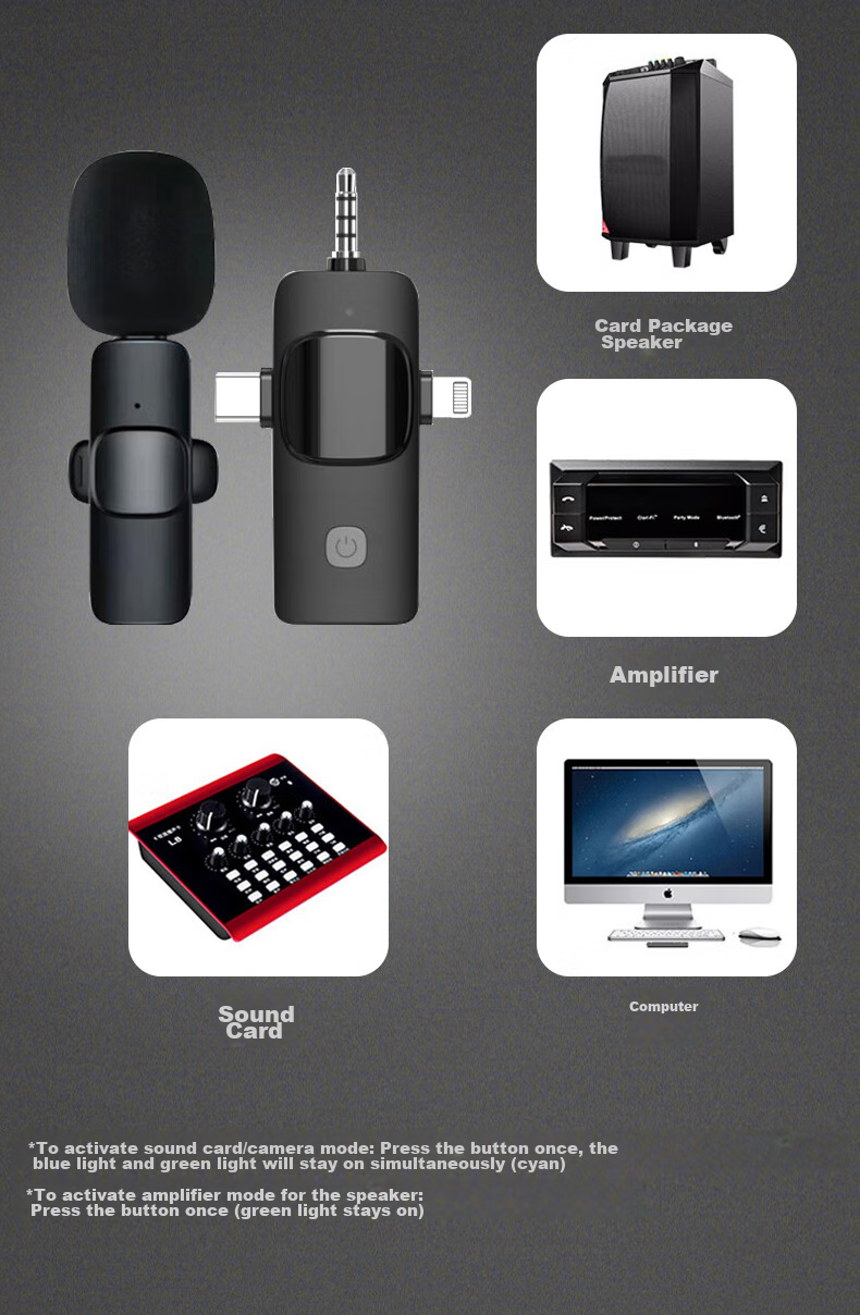 Masentek K1 Wireless Lavalier Microphone, Live Streaming Headset, Host-Specific Microphone, Recording And Amplification Device, Small Bee One-To System, Suitable for Smartphones, Computers, And Canon Cameras 16