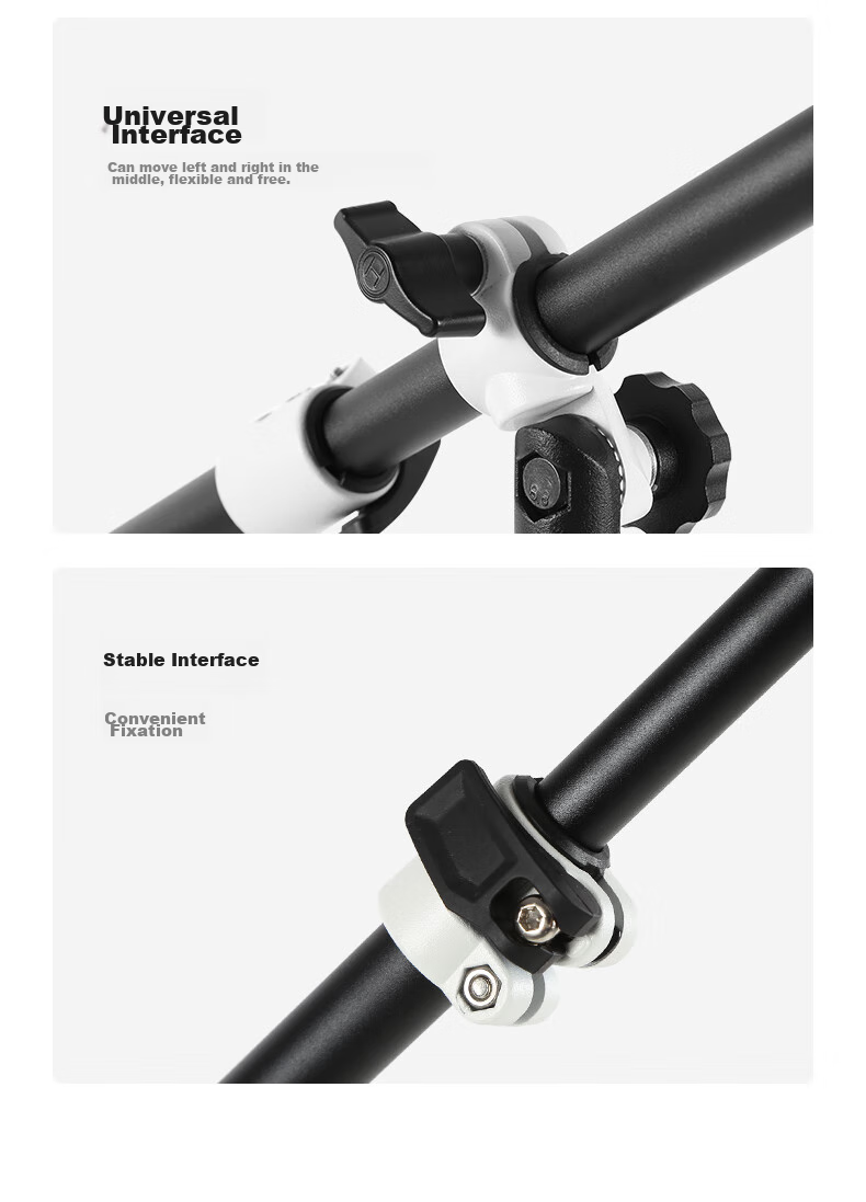 AMBITFUL Reflector Fixed Bracket Crossbar Clamp, Reflector Softbox, Adjustable Angle Slanted Arm Metal Bracket, Photography Studio Accessory Reflector Clamp AL-2 Black And White Crossbar 11