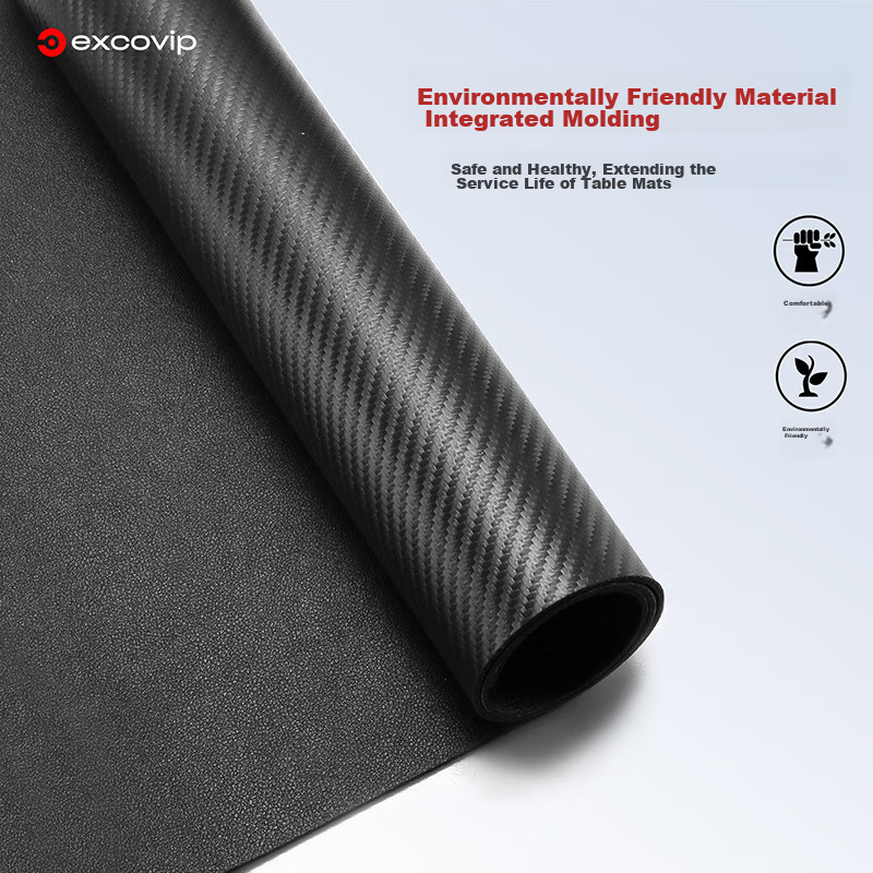 EXCO Mouse Pad, Carbon Fiber Computer Desk Mat, Laptop Office Desk Pad, Large PU Leather Texture, Double-Sided Waterproof Leather Gaming Desk Mat, Gaming Keyboard Pad 0109 5