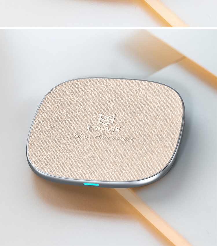 ESCASE Wireless Phone Charger, Desktop Charging Pad Base, 10W Compatible with Apple IPhone 16/15/14/13 Pro Max/Earphones, Huawei Xiaomi WBF13 Khaki Color 16
