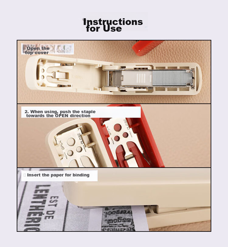 KOKUYO Yimi Xinchun Portable Stapler for Office Use, Red WSG-SLS01R3C Office Supplies Mini Stapler with Comfortable Grip, Autumn Seaso 4