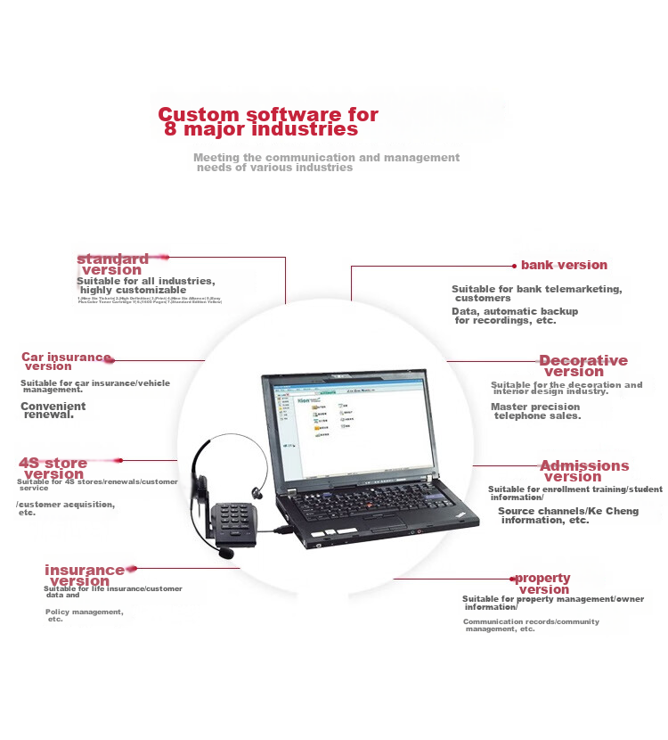 HION U800 Call Center Telephone Recording Equipment Recording Telephone Set for Operators Customer Service Landline Recording Telephone Box Computer Dialing (For Fixed-Line Telephone Lines) 10