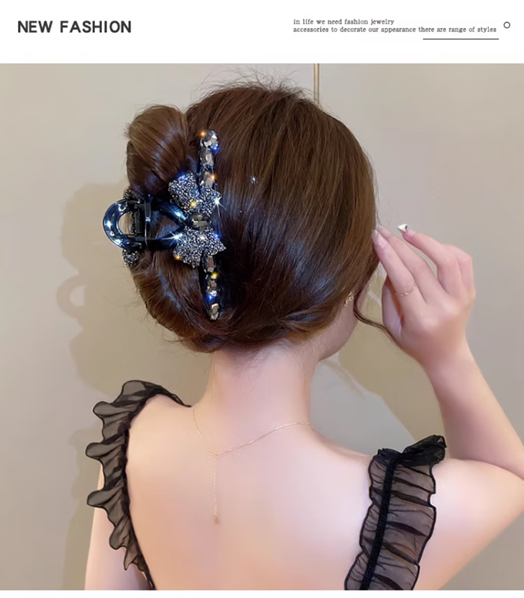 YeFeiLi Korean Style Bowknot Hair Clip Shark Clip for Women High-End Hair Accessories New Bun Hair Ornament 9