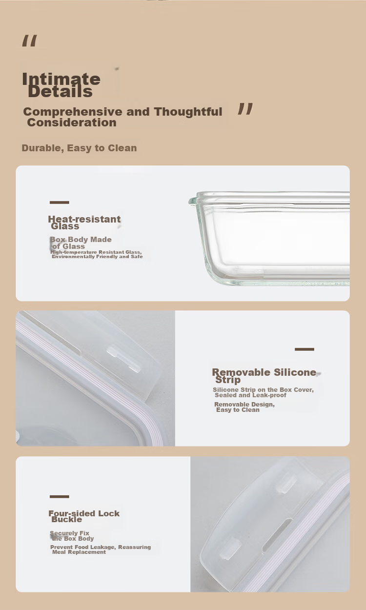 LOCK&LOCK Insulated Glass Food Storage Container Set with Dividers, Lunch Box 600ml + 500ml with Lunch Bag 10