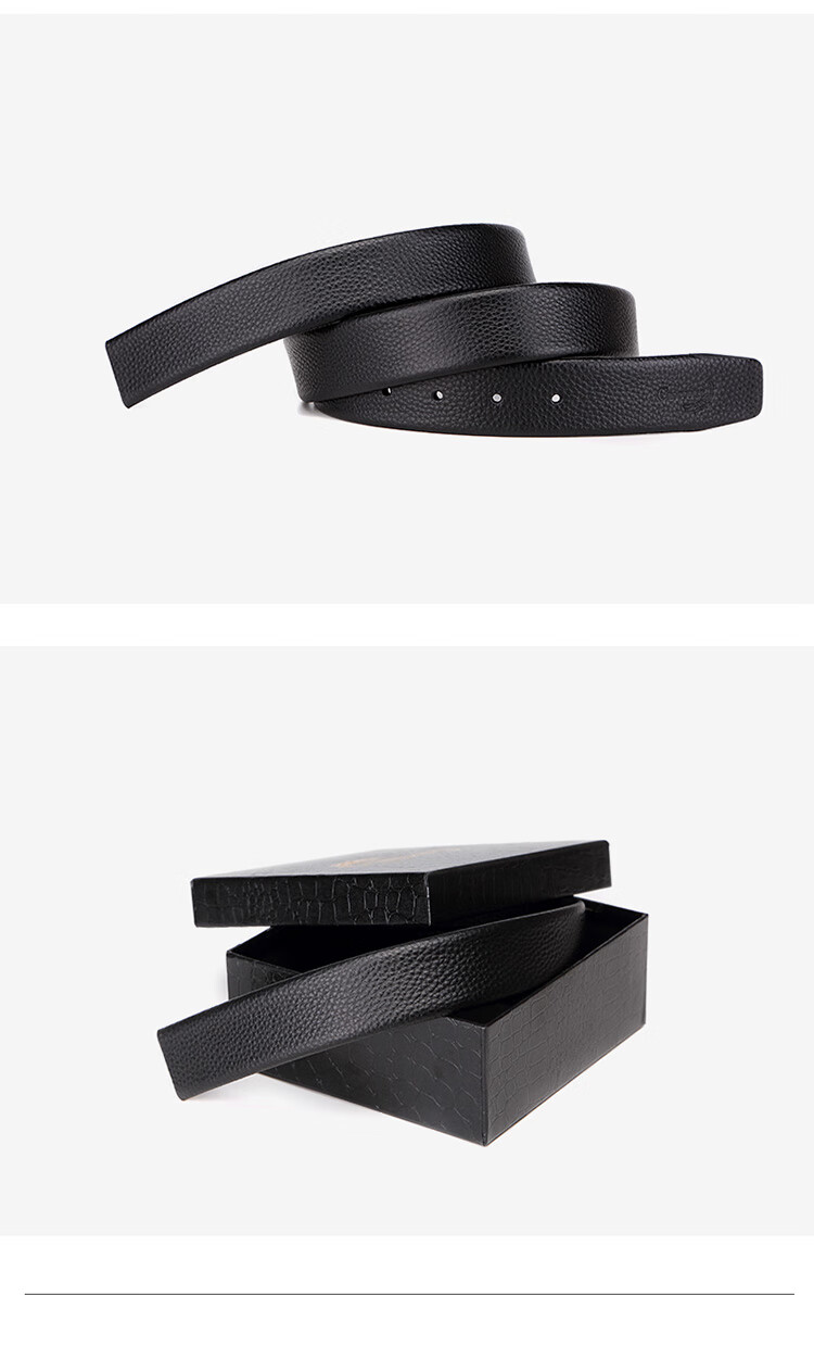 CROCODILE Men's Belt, Top-Grain Leather, No Pin Buckle, with Holes, Casual Belt for Men, Waist Belt ZT068 12