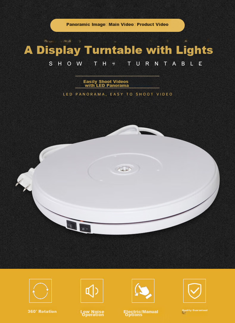 Beiyang 60cm Electric Turntable Panoramic Live Streaming Video Shooting, 360-Degree Automatic Rotation Photography Display Stand, Jewelry Video Product Shooting Still Life Table 3
