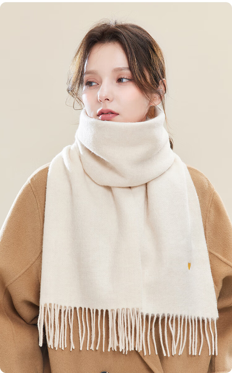 JIUMU Pure Wool Scarf for Women, Autumn And Winter Neck Warmer, Ladies' Warm Shawl, Gift for Women on Mid-Autumn Festival Or Birthday, Gift Box Packaging 20