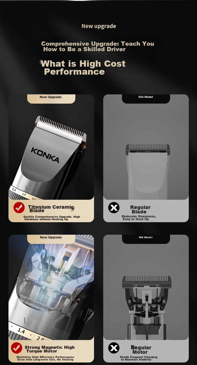 KONKA Automatic Hair Removal Baby Hair Clipper, Children's Hair Trimmer, Newborn Hair Cutting Electric Shaver, Hair Trimmer, Head Shaving Knife, Haircutting Tool, Fully Washable 3