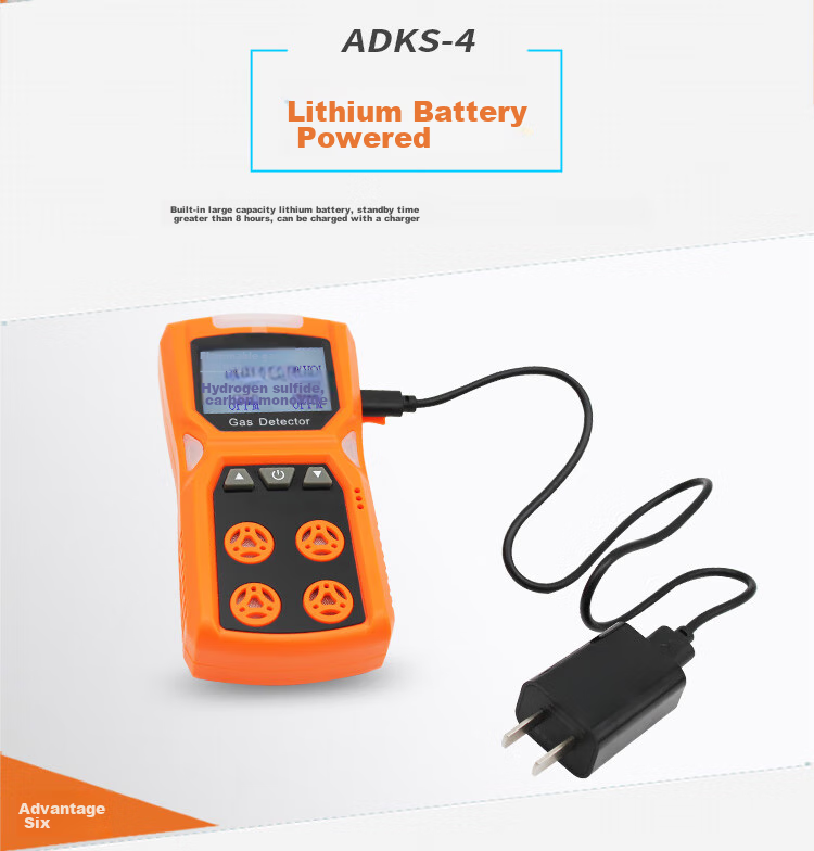 EDKORS Four-In Gas Detector, Oxygen, Carbon Monoxide, Hydrogen Sulfide, Combustible Gas Alarm, Confined Space Alarm 14