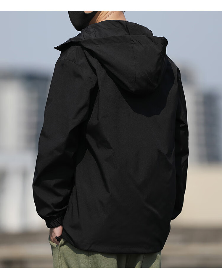 JEEP Men's Hooded Jacket for Spring And Autumn, Loose-Fitting Trendy Casual Clothing, Army Green, 3XL 21