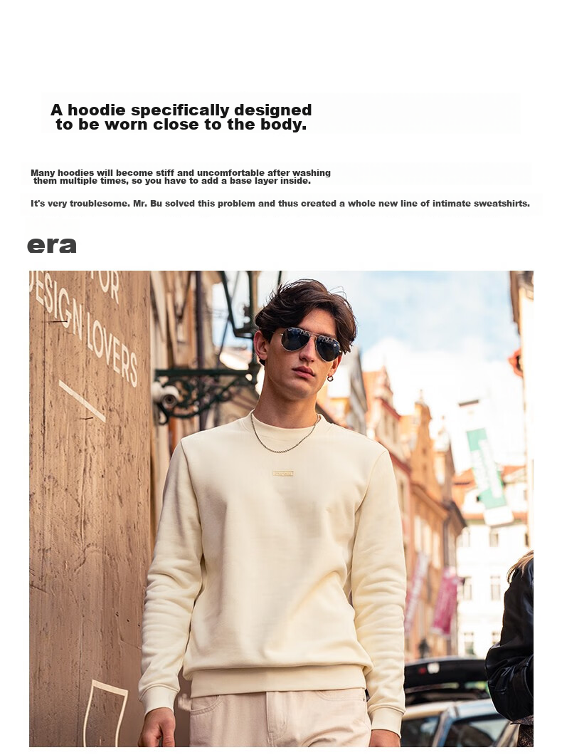 Mr.Bu Celebrity Style Crew Neck Pullover Men's Sweatshirt Autumn Winter Long Sleeve T-Shirt Base Layer Top Slate Black 3XL (190) 3