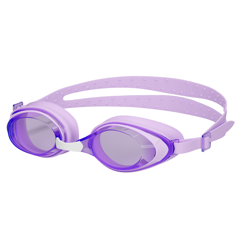 LI-NING Waterproof Anti-Fog Clear Swimming Goggles Large Frame Unisex Adult Kids Diving Swim Gear LNJT215-16 Lavender Purple