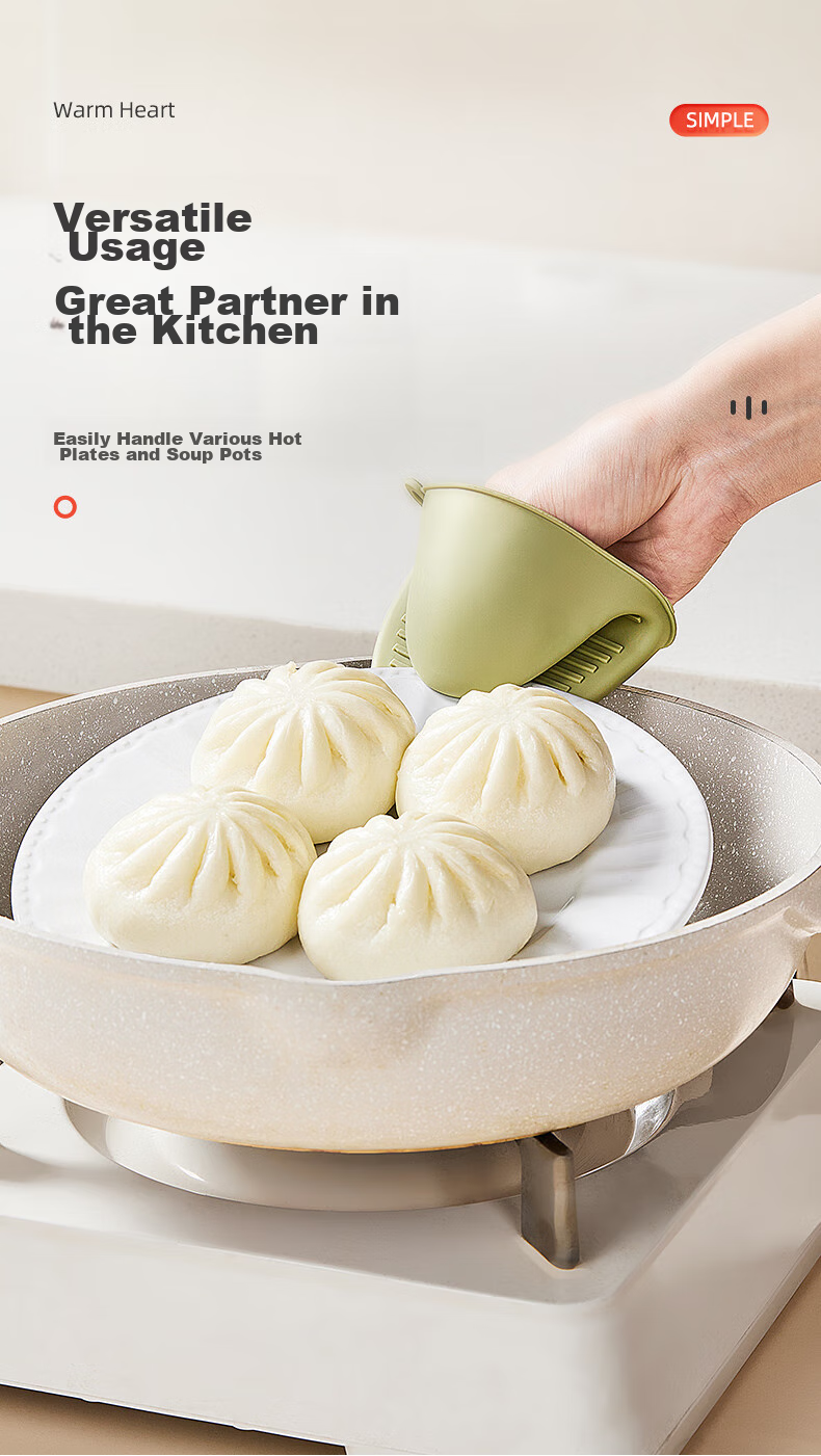 Jiadu Kitchen Silicone Heat-Resistant Finger Gloves, Thickened, High-Temperature Resistant, Anti-Scalding Gloves for Microwave Oven, Baking, And Handling Bowls, Plates, Dishes, Tongs 4