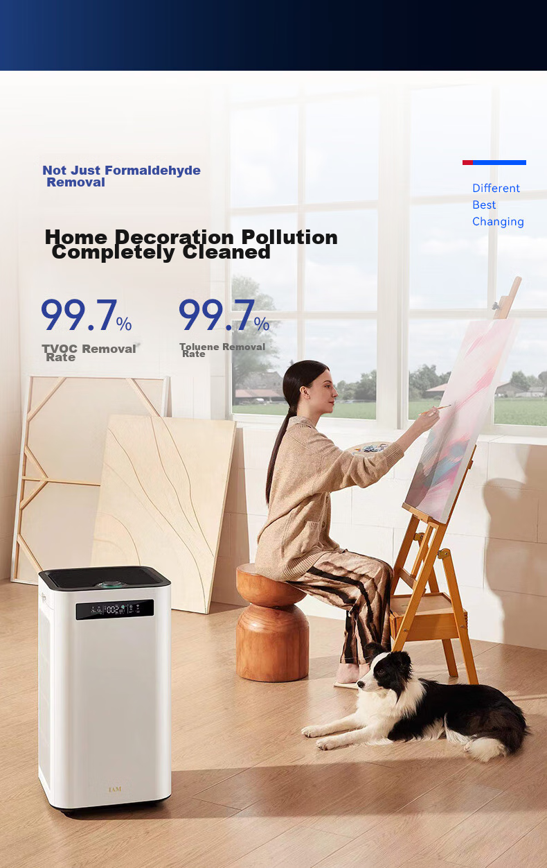 IAM Air Purifier Removes Formaldehyde, Smog, Bacteria, Viruses, Allergens, Home Negative Ion Health Commission Registered Disinfection Machine Carbon Cube 3-Year Long-Lasting Formaldehyde Decomposition M8 Pro 11