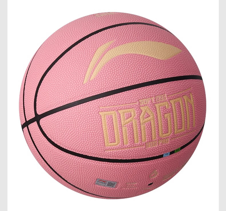 Li-Ning Basketball Size 6 for Women, Professional Competition Training, Standard for Middle School Entrance Exams, Indoor And Outdoor Use on Cement Courts, Moisture-Absorbing, Wear-Resistant PU Material, Pink Color 28