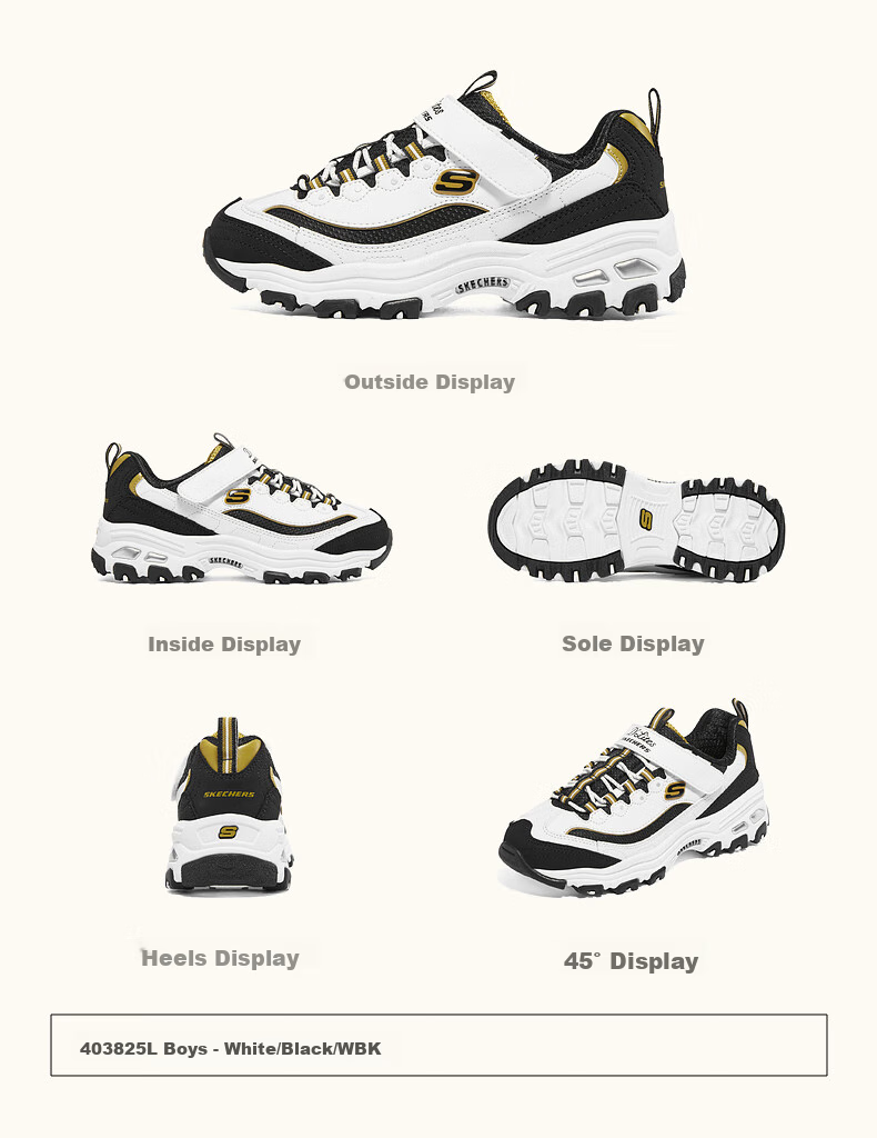 Skechers Kids' Self-Owned Milk Tea Bear Children's Shoes Autumn and Winter Girls' Sports Shoes Big Kids' Running Shoes Panda Shoes 302526L 44