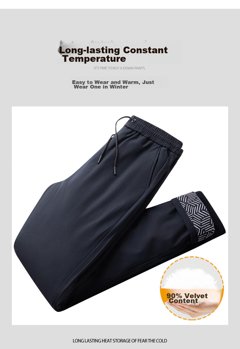 YAYA Goose down Pants for Men, Straight-Leg Thick Style, Warm for Outdoor Wear, Autumn And Winter New Design, Versatile Casual Pants for Young And Middle-Aged, K02 7