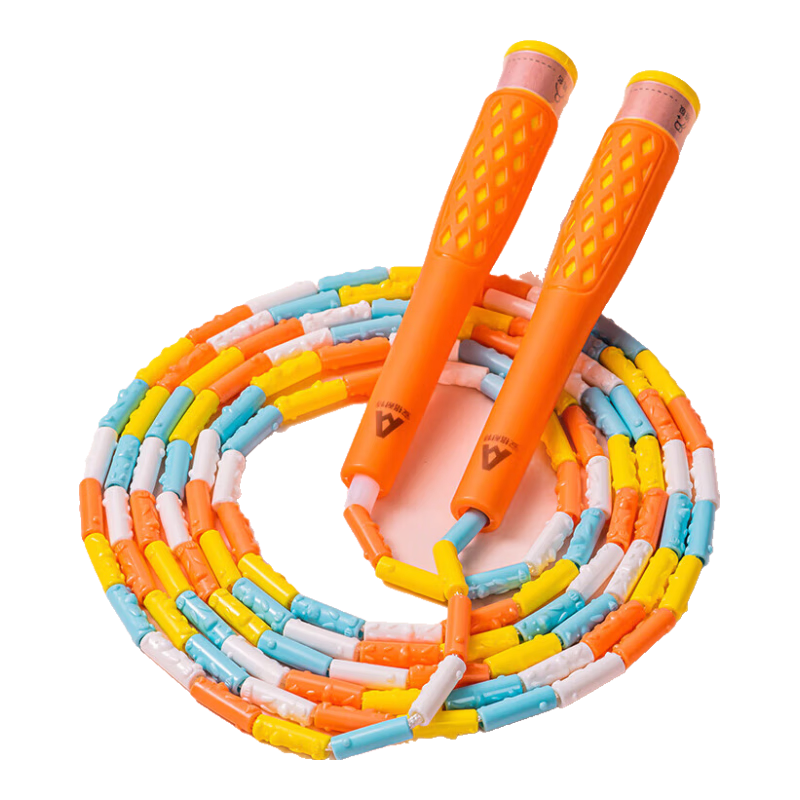 Deli Bamboo Jump Rope for Children's Exam Training, Writing Style with Rubber Handle, Middle School Entrance Exam Jump Rope, Orange