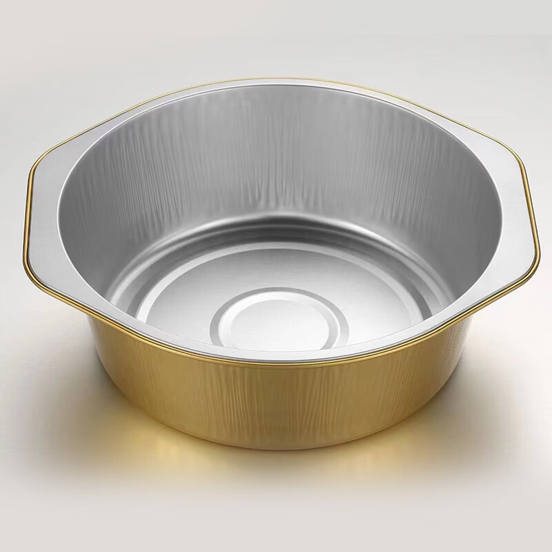 Fangcaodi Disposable Tin Foil Hot Pot, 1430ml*10 Pieces, Outdoor Barbecue Aluminum Foil Camping Tin Foil Bowl with Lid And Handle