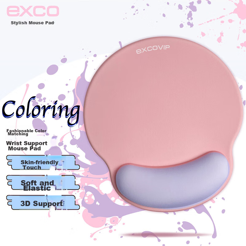 EXCO Pink + Purple Color-Block Mouse Pad Wrist Rest Large Silicone Soft Desk Pad Wrist Support for Women, Laptop Office Gaming Wrist Pad Non-Slip Mouse Pad for Men 9903 2
