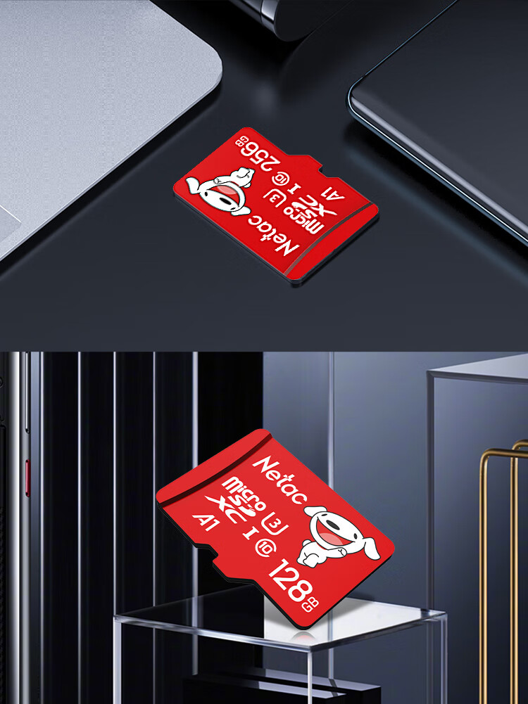 Netac & JOY Co-Branded Edition, 256GB TF (MicroSD) Memory Card, U3 C10 A1 4K P500 Series, Read Speed 100MB/s, Supports 4K, Continuous Recording 7