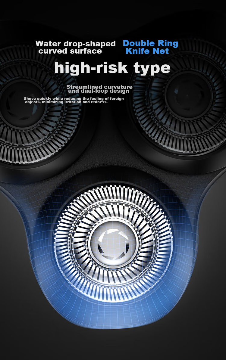 JD Original Three-Head Shaver Portable Model, Long Battery Life Electric Razor, Electric Beard Trimmer, Rotating Shaver, Washable, Birthday Gift for Dad Or Boyfriend 4