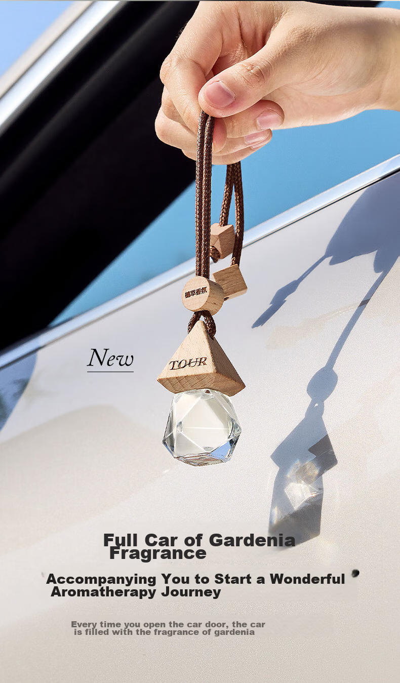 GuOKai Wooden Car Air Vent Fragrance Diffuser, Long-Lasting High-End New Model for Men's Cars, Interior Use, Air Conditioning, Ebony Agarwood Water 3