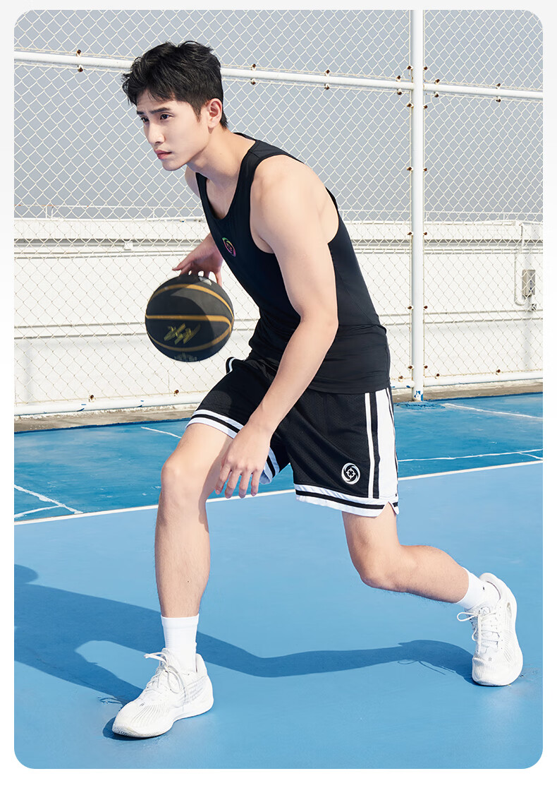 RIGORER Men's Shorts, 2024 Spring Style, Basketball Running Training Shorts, Casual Breathable Sports Pants, Pure White 2