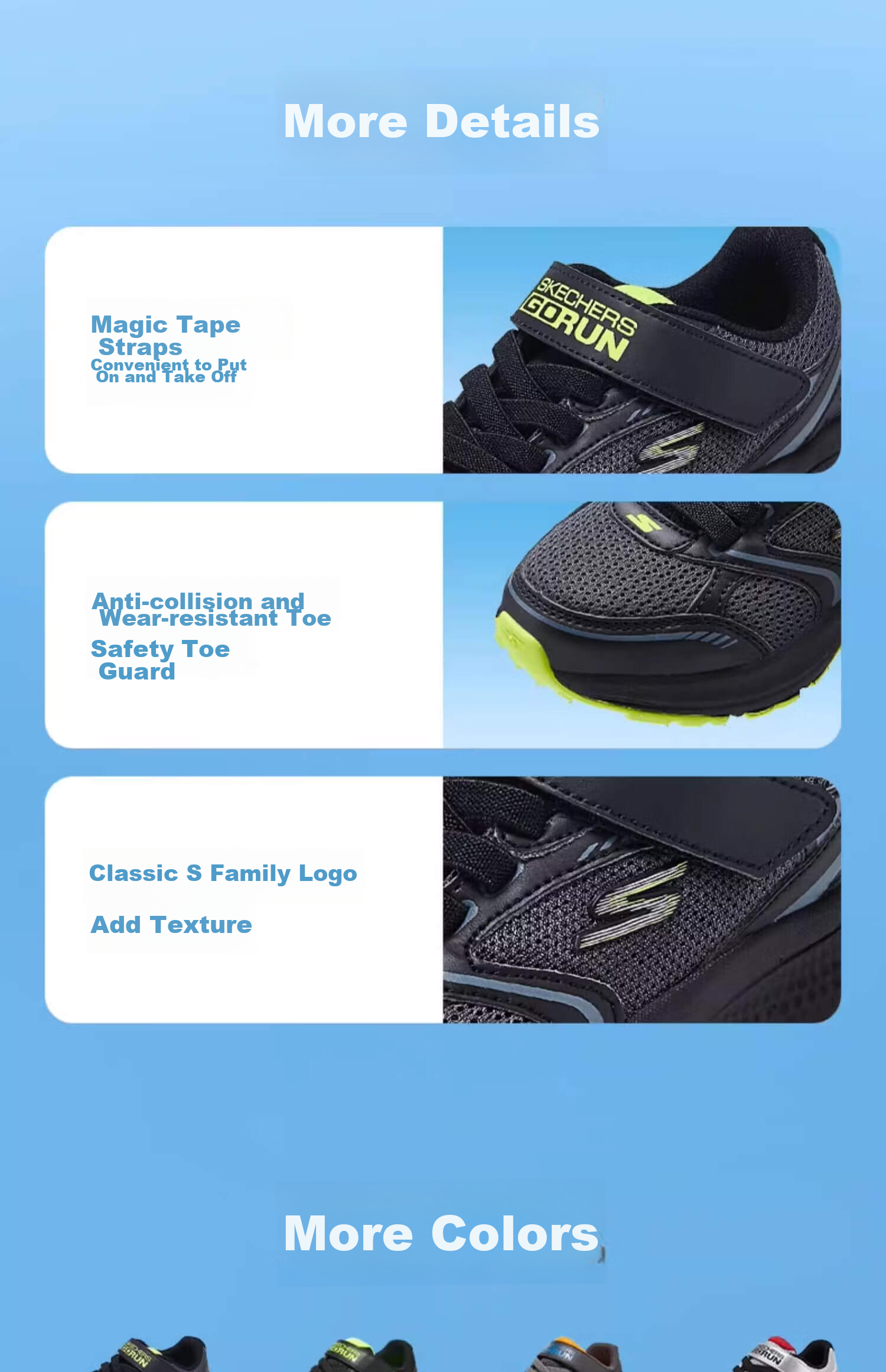 Skechers, Boys' Leopard Running Shoes, Shock-Absorbing Sneakers for Older Children, Velcro Casual Shoes, 405009L 16