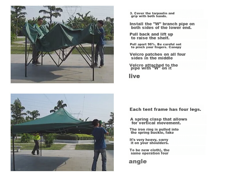 Jingantong Rain Shelter Sunshade, Outdoor Thickened Foldable Four-Legged Sun Umbrella Parking Canopy, 3*6m Red 11