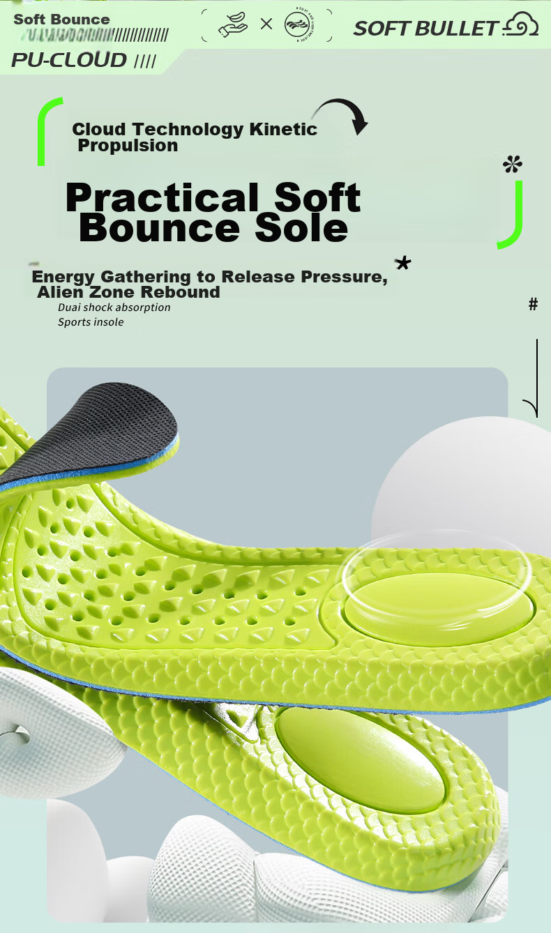 Bangnishijia 2 Pairs of Insoles for Men, Sweat-Absorbing, Odor-Resistant, Breathable, Antibacterial, Non-Stuffy, Shock-Absorbing, Comfortable, And Anti-Odor, Suitable for Both Men And Wome 10