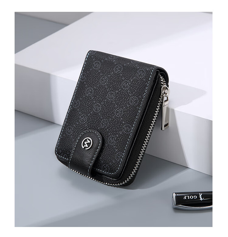 GOLF Card Holder, Men's Printed Multi-Card Slots, Bank Card Sleeve, Zipper Business Card Holder, Women's Card Case, Driver's License Holder, Wallet 18
