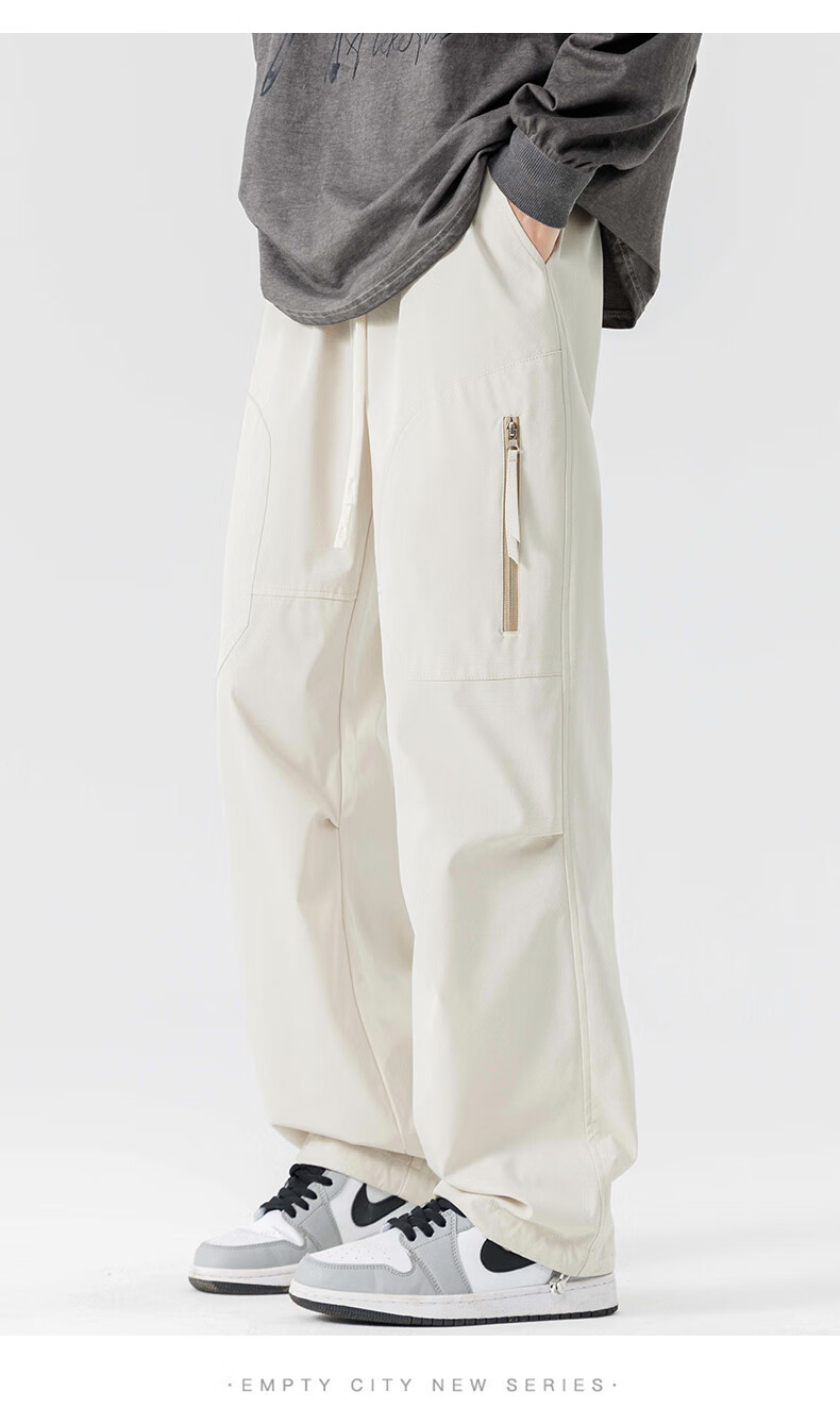 Dingfengbaoluo American-Style Functional Cargo Pants for Men, Summer Versatile Loose-Fit Trendy Outdoor Hiking Casual Trousers DFK35 Apricot Color 2XL 11