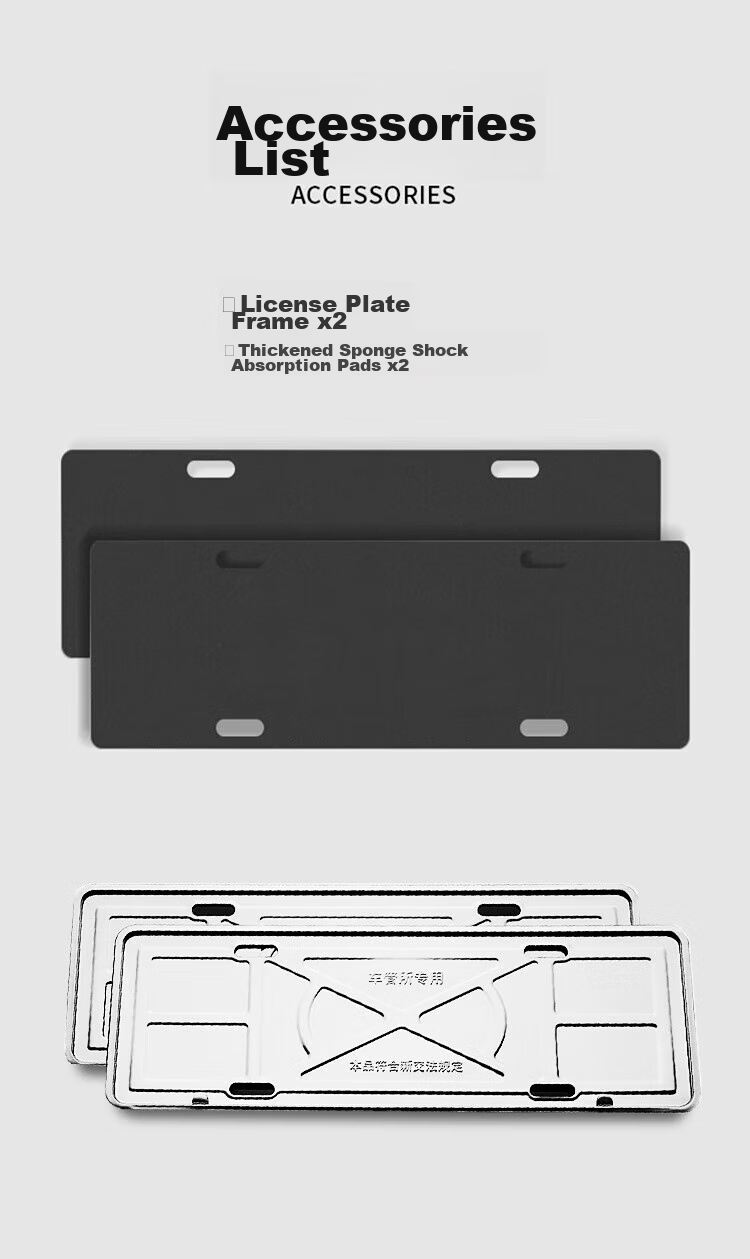 Dijialun New Energy Vehicle License Plate Frame, Car License Plate Holder, New Traffic Regulation Compliant License Plate Bracket, Stainless Steel Base, Green Plate 9