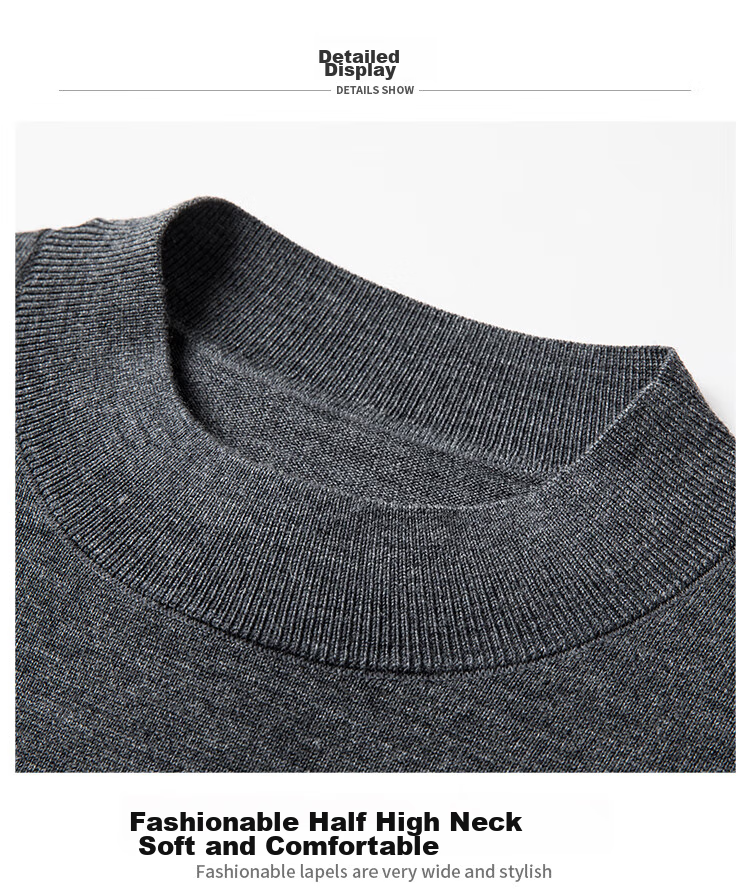 Hengyuanxiang 100% Wool Sweater for Men, Fine-Spun Machine Washable Pullover Turtleneck Base Layer, Pickled Green, 2XL (185) 28