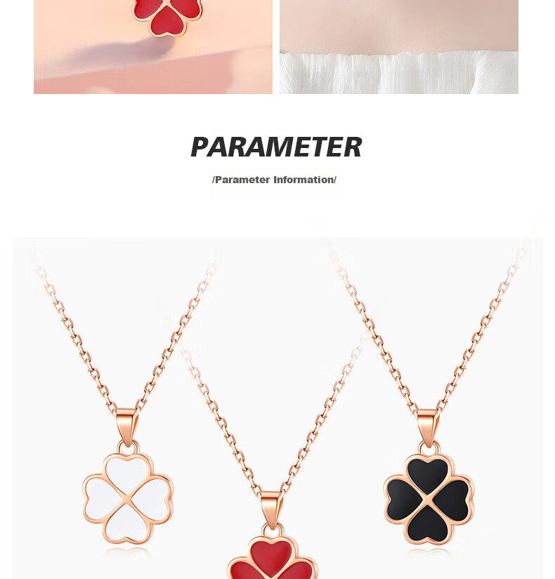 Grace Girl Four-Leaf Clover Necklace for Women, Simple And Elegant Rose Gold Collarbone Chain, Anniversary Birthday Gift for Girlfriend 19