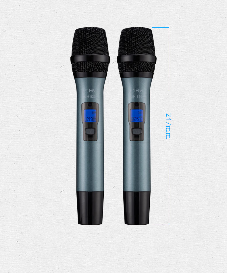 HiVi UH820 Home KTV Sound System UHF Wireless Microphone Set, Wireless Microphones One-To Combination, Singing Karaoke Meeting Speech Mobile TV Karaoke Accessories 8