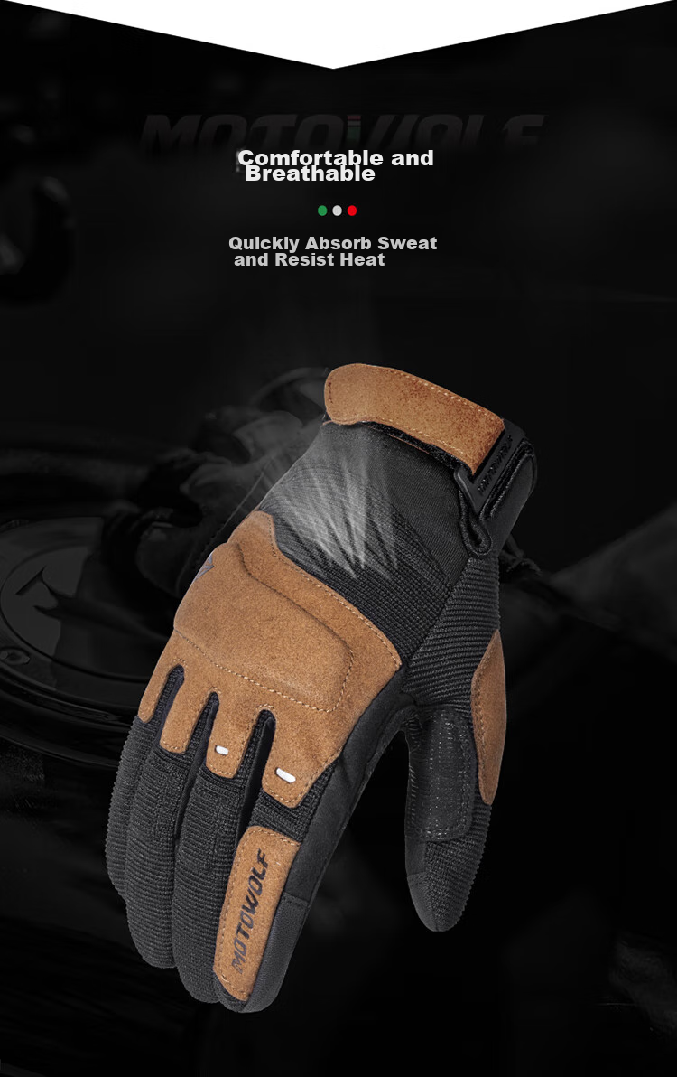 MOTOWOLF Motorcycle Summer Riding Gloves Unisex Windproof Anti-Fall Off-Road Breathable Biker Gloves 6